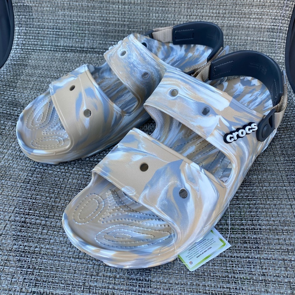 Crocs Classic All-Terrain Sandal Chai/Multi Marbled Tie-Dye Men's Size 15